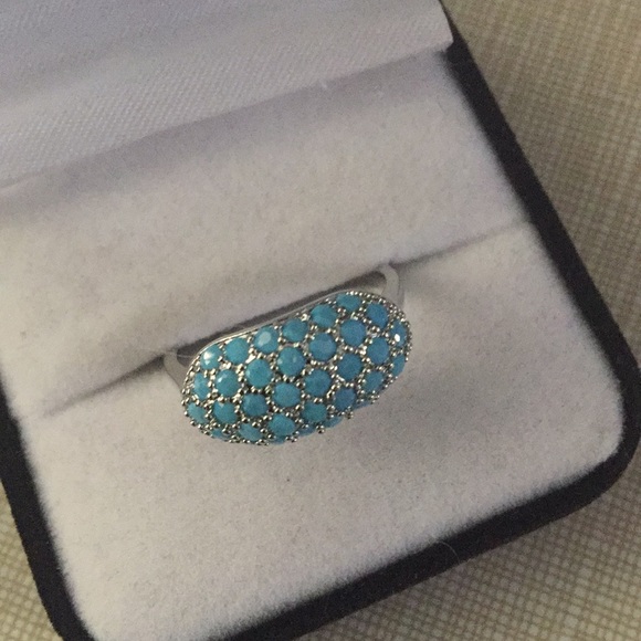 New Pretty Blue Turquoise silver Ring - Picture 1 of 8